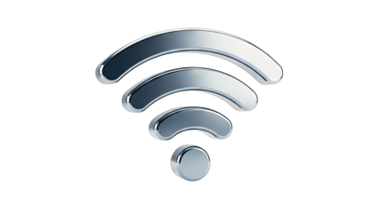 Metallic WiFi Symbol on White Background