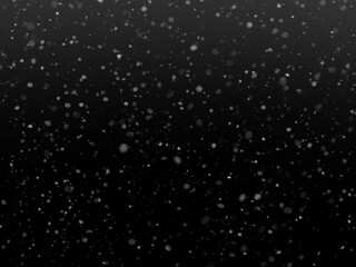 Fototapeta premium Realistic falling snow overlay background. Winter snowflake particle effect for Christmas, New Year, festive design. 