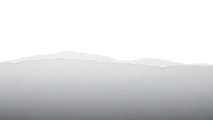 Torn paper edge with white and gray gradient isolated on a transparent background white paper ripped edge