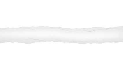 Torn paper strip with rough edges isolated on a transparent background white paper ripped paper