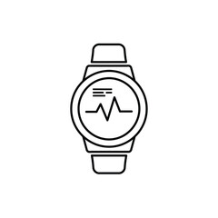 Simple smartwatch with heart rate monitor icon