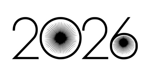 Art Deco 2026 Geometric Typography Elegant New Year Vector Design