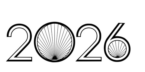 Art Deco 2026 Geometric Typography Elegant New Year Vector Design