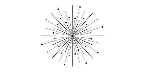 Obraz premium Minimalist Line Art Firework Burst Vector Icon New Year Celebration