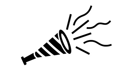 Obraz premium Party Horn Noisemaker Streamers Vector Illustration New Year Celebration