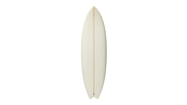 White surfboard isolated on a transparent background sports
