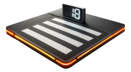 Crosswalk featuring LED edge lights and a countdown timer.