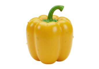 Vibrant yellow bell pepper PNG isolated on transparent background, fresh vegetable for cooking and healthy eating