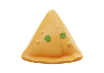 Delicious samosa isolated PNG, savory pastry filled with spiced potatoes and peas on transparent background, Indian cuisine snack