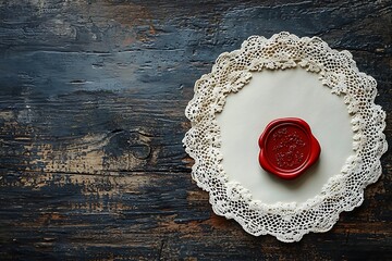 Old parchment sealed with wax stamp high resolution picture