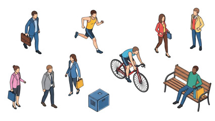 Naklejka premium People in park