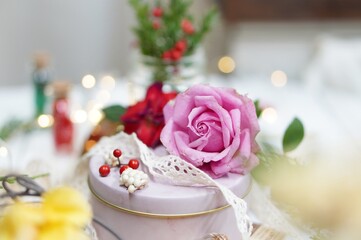 wedding cake with flowers