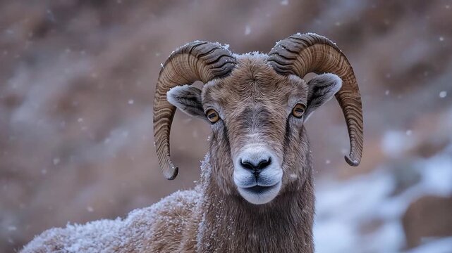 wild bharal blue sheep with horns in himalayas habitat india video
