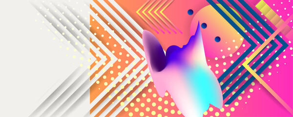 Fresh new concert idea color 2026 2027 background template summer juicy colors background with geometric elements, lines, and dots. Banner web or print or background