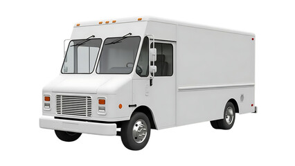 White delivery truck with boxy and large windows isolated on a transparent background boxy large windows