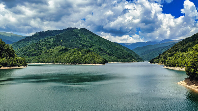 Rausor Reservoir in Arges County, Romania