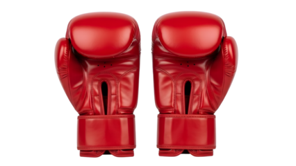Red Boxing Gloves isolated on a transparent background red gloves leather gloves sports equipment