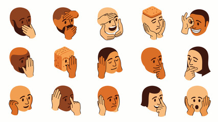 Diverse Faces Showing Different Emotions and Expressions, Human Feelings, Moods, and Reactions