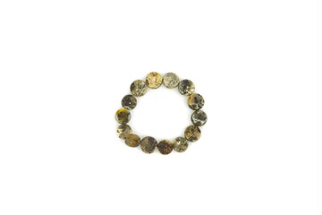 Baltic amber bracelet made from chalk amber stones, organic handcrafted jewelry