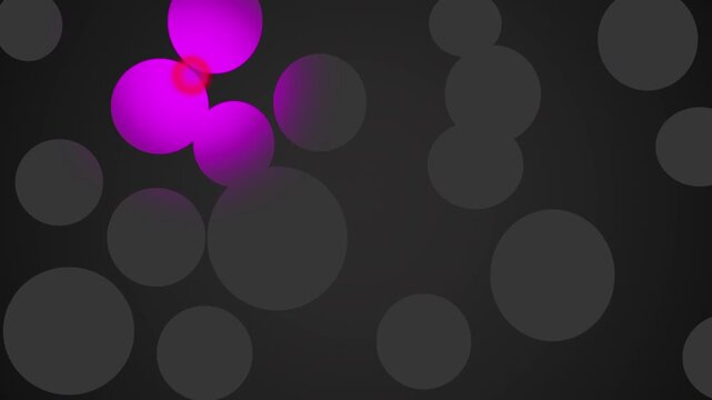 A stylish animation featuring a floating glowing dot that moves and illuminates the underlying background circles. The pink firefly illuminates the gray circles.