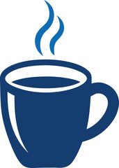 Coffee Cup Hot Drink Flat Vector Illustration on White Background