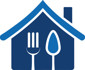 Eating House Building Flat Vector Illustration on White Background