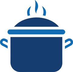 Kitchen Hot Pot Flat Vector Illustration on White Background