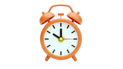 Orange Alarm Clock Showing 10:00 AM - Time Concept