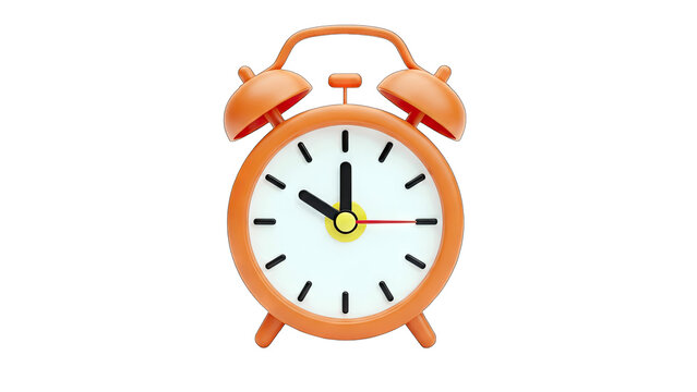 Orange Alarm Clock Showing 10:00 AM - Time Concept