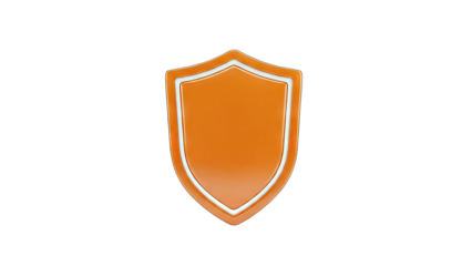 Orange Shield Icon on White Background