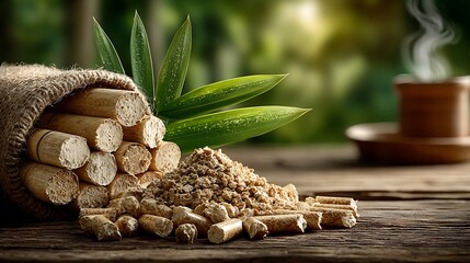 Bamboo natural biomass pellets for eco living high resolution picture