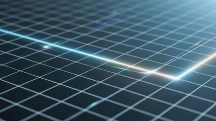 Futuristic glowing digital grid with intersecting light lines.