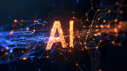 Artificial intelligence concept showing neural network connections