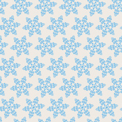 Winter seamless pattern with snowflakes, holiday background. Vector illustration for fabric, textile wallpaper, posters, gift wrapping paper. Christmas vector illustration. Falling snow.