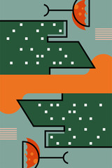 Retro Geometric Cocktail and Drink Vector Illustration Collection