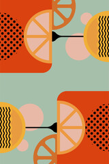 Retro Geometric Cocktail and Drink Vector Illustration Collection