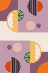 Retro Geometric Cocktail and Drink Vector Illustration Collection