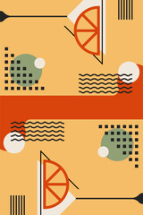 Retro Geometric Cocktail and Drink Vector Illustration Collection