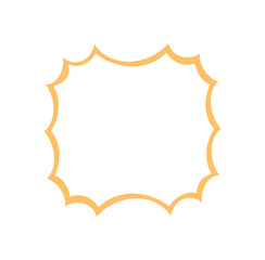 Groovy scallop rectangle outline border frame in retro and wavy graphic style. Abstract line with y2k background and element, modern edge with playful visual for trendy pop art projects.