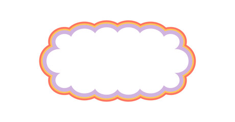 Groovy scallop rectangle outline border with retro bubble shape and bold line. Y2k frame and background element, playful graphic design for trendy modern contexts stylish compositions.