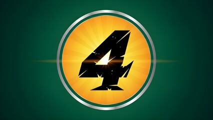 Number 4 logo on yellow and green background