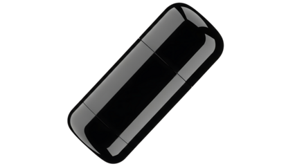 Black electronic device, sleek modern shiny technology gadget, isolated on a white or transparent background, cutout, PNG