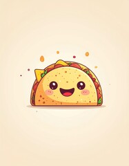 Friendly taco mascot for restaurant branding