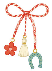 Martisor spring Slavic amulet. Vector isolated illustration