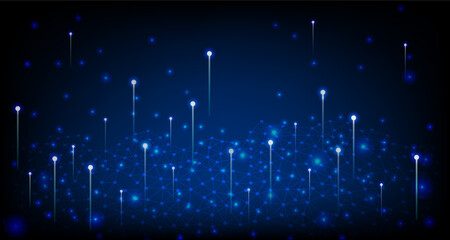 Abstract Digital Network with Data Streams  Technology Background