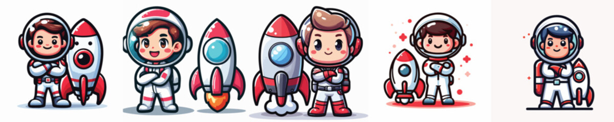 Cute and Adorable Astronaut Character Vector Illustration