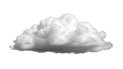 White cloud, large fluffy cumulus cloud formation puffy, isolated on a white or transparent background, cutout, PNG