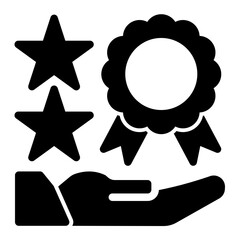 Customer Satisfaction Rating Badge Icon from Customer Assessment Collection (Glyph style)