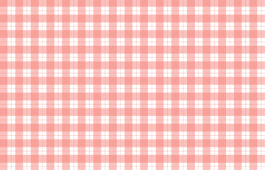 Coral pink white checkered gingham pattern for textile fabric design