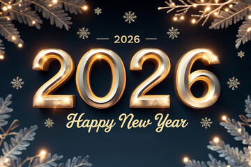 New Year's font greetings for 2026